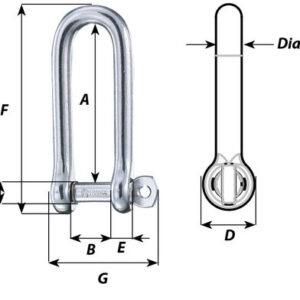 Alternative view of Grillo lungo a D con perno prigioniero - Diametro 6 mm