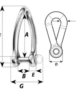 Alternative view of Grillo ritorto con perno imperdibile - Diametro 8 mm