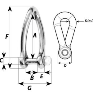 Alternative view of Grillo ritorto con perno prigioniero - Diametro 8 mm