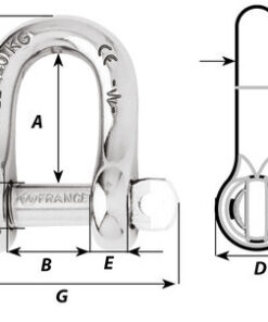 Alternative view of Grillo a D con perno imperdibile - Diametro 8 mm