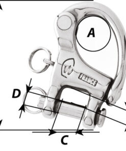 Alternative view of Moschettone HR con perno a forcella - Lunghezza: 70 mm