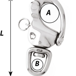 Alternative view of Moschettone HR con occhiello girevole per drizza - Lunghezza: 70 mm