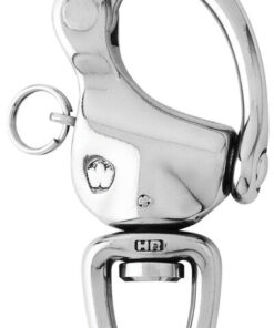 Moschettone HR con occhiello girevole per drizza - Lunghezza: 90 mm