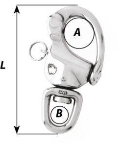 Alternative view of Moschettone HR con occhiello girevole per drizza - Lunghezza: 90 mm