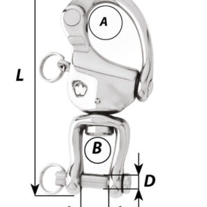 Alternative view of Moschettone HR con perno girevole - Lunghezza: 90 mm